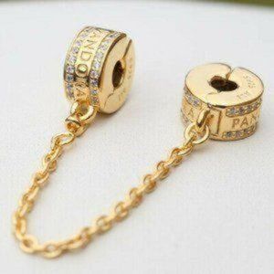 Pandora Logo Safety Chain Clip Charm